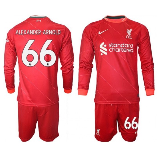 Camisola Liverpool Alexander-Arnold 66 Criança Equipamento Primeiro 2021-2022 Manga Comprida